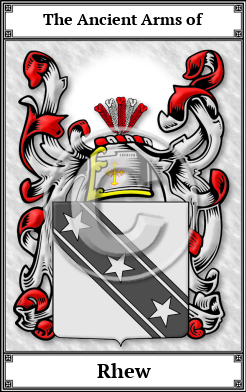 Rhew Family Crest Download (JPG)  Book Plated - 150 DPI