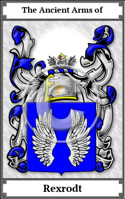 Rexrodt Family Crest Download (JPG) Book Plated - 600 DPI