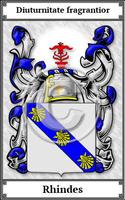 Rhindes Family Crest Download (JPG)  Book Plated - 150 DPI