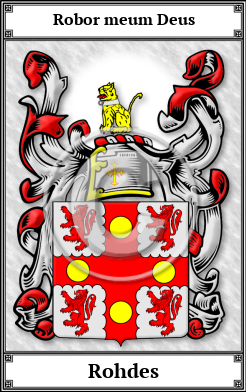Rohdes Family Crest Download (JPG)  Book Plated - 150 DPI
