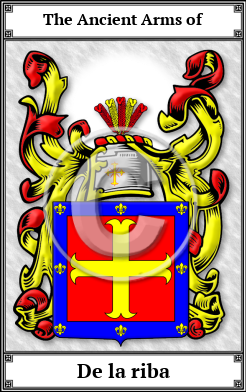De la riba Family Crest Download (JPG)  Book Plated - 150 DPI