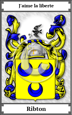 Ribton Family Crest Download (JPG)  Book Plated - 150 DPI