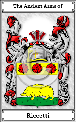 Riccetti Family Crest Download (JPG) Book Plated - 600 DPI