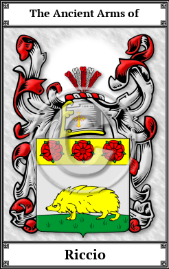 Riccio Family Crest Download (JPG) Book Plated - 600 DPI