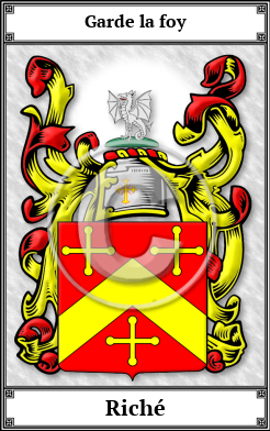 Riché Family Crest Download (JPG)  Book Plated - 150 DPI