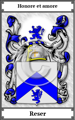 Reser Family Crest Download (JPG)  Book Plated - 150 DPI