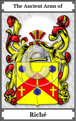 Riché Family Crest Download (JPG)  Book Plated - 150 DPI