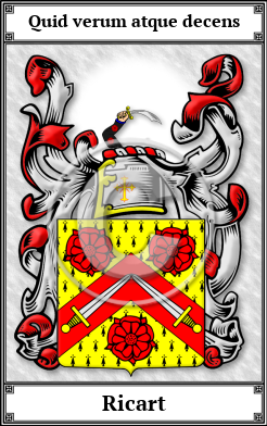 Ricart Family Crest Download (JPG)  Book Plated - 150 DPI