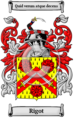 Rigot Family Crest/Coat of Arms