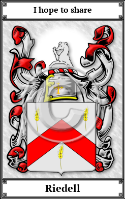 Riedell Family Crest Download (JPG)  Book Plated - 150 DPI