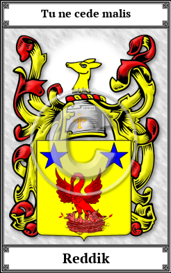 Reddik Family Crest Download (JPG) Book Plated - 600 DPI