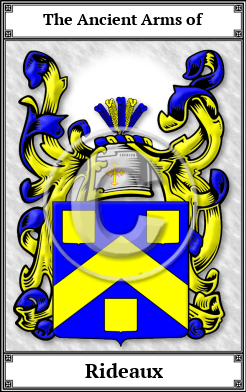 Rideaux Family Crest Download (JPG) Book Plated - 600 DPI