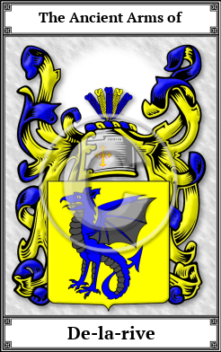 De-la-rive Family Crest Download (JPG)  Book Plated - 150 DPI