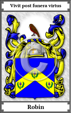 Robin Family Crest Download (JPG)  Book Plated - 150 DPI