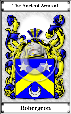 Robergeon Family Crest Download (JPG)  Book Plated - 150 DPI