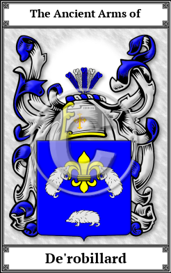 De'robillard Family Crest Download (JPG) Book Plated - 150 DPI