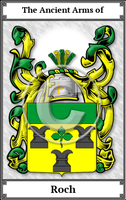 Roch Family Crest Download (JPG)  Book Plated - 150 DPI