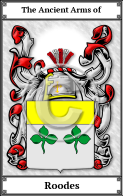 Roodes Family Crest Download (JPG)  Book Plated - 150 DPI
