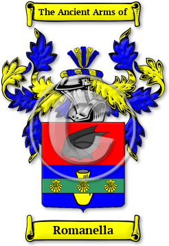 Romanella Family Crest Download (jpg) Legacy Series - 150 DPI