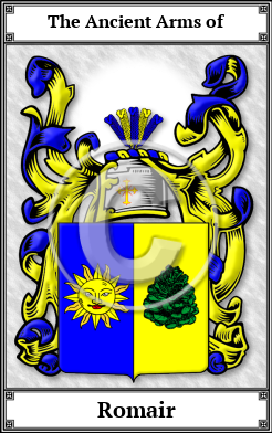 Romair Family Crest Download (JPG)  Book Plated - 150 DPI