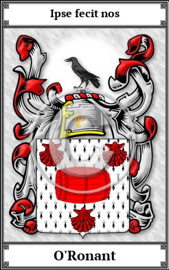 O'Ronant Family Crest Download (JPG) Book Plated - 150 DPI