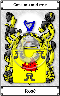Rosè Family Crest Download (JPG)  Book Plated - 150 DPI