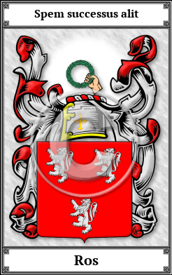 Ros Family Crest Download (JPG) Book Plated - 600 DPI