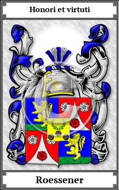 Roessener Family Crest Download (JPG)  Book Plated - 150 DPI