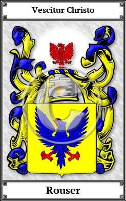Rouser Family Crest Download (JPG)  Book Plated - 150 DPI