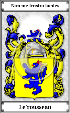 Le'rousseau Family Crest Download (JPG)  Book Plated - 150 DPI