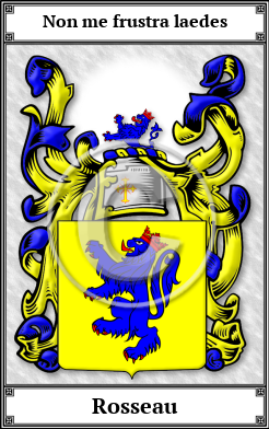 Rosseau Family Crest Download (JPG)  Book Plated - 150 DPI
