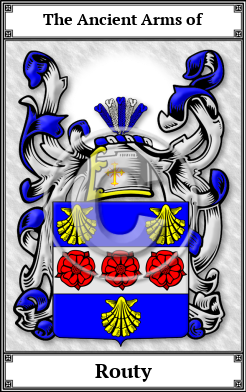 Routy Family Crest Download (JPG)  Book Plated - 150 DPI