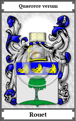 Rouet Family Crest Download (JPG) Book Plated - 600 DPI