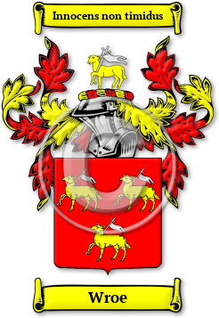 Wroe Family Crest Download (jpg) Legacy Series - 150 DPI
