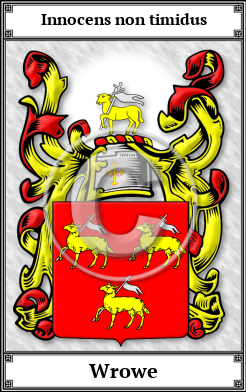 Wrowe Family Crest Download (JPG)  Book Plated - 150 DPI