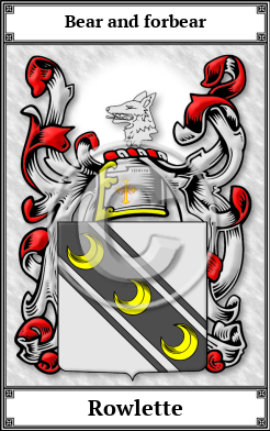 Rowlette Family Crest Download (JPG) Book Plated - 600 DPI