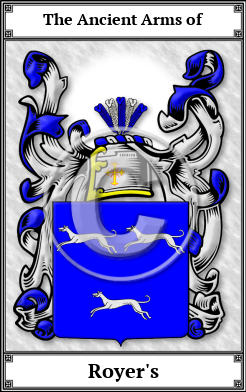 Royer's Family Crest Download (JPG)  Book Plated - 150 DPI