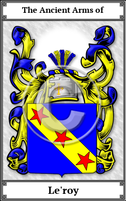 Le'roy Family Crest Download (JPG) Book Plated - 600 DPI
