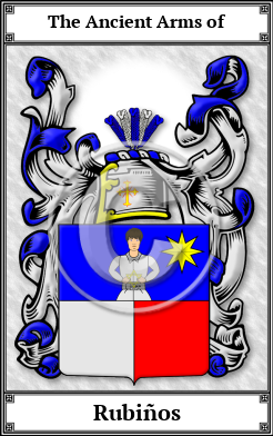 Rubiños Family Crest Download (JPG) Book Plated - 600 DPI