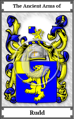 Rudd Family Crest Download (JPG)  Book Plated - 150 DPI