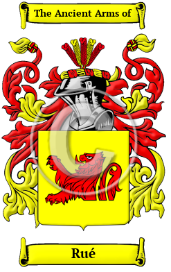 Rué Family Crest Download (JPG) Heritage Series - 300 DPI
