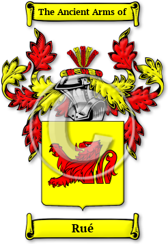 Rué Family Crest Download (jpg) Legacy Series - 150 DPI