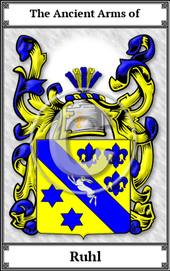 Ruhl Family Crest Download (JPG)  Book Plated - 150 DPI