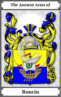 Roncin Family Crest Download (JPG)  Book Plated - 150 DPI