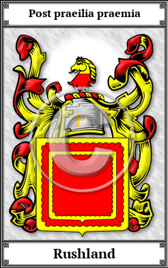 Rushland Family Crest Download (JPG)  Book Plated - 150 DPI
