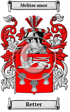 Retter Family Crest/Coat of Arms