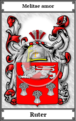 Ruter Family Crest Download (JPG)  Book Plated - 150 DPI