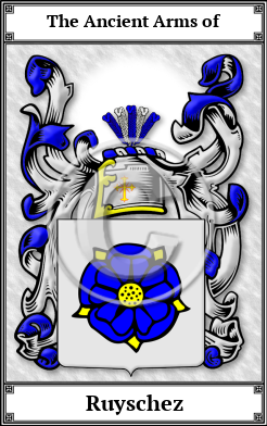 Ruyschez Family Crest Download (JPG)  Book Plated - 150 DPI