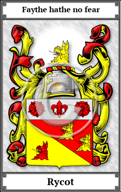 Rycot Family Crest Download (JPG)  Book Plated - 150 DPI