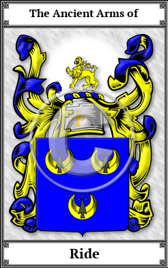 Ride Family Crest Download (JPG)  Book Plated - 150 DPI
